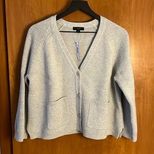 J. Crew cropped button up cardigan in light grey